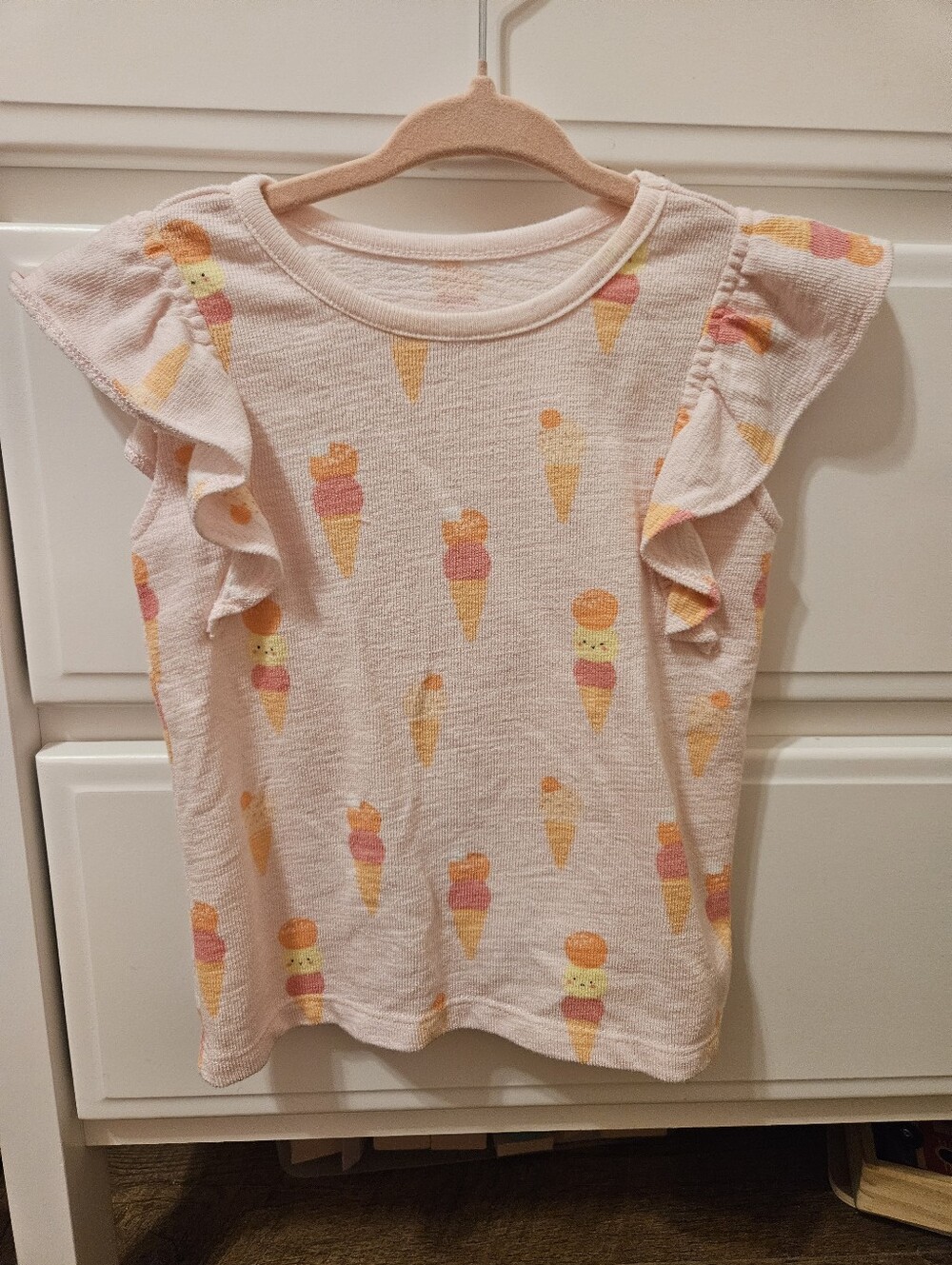 Garanimals Pink Ruffle Sleeve Ice Cream Tank Top- 24m
